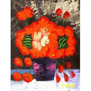 Blooming Flowers, Handmade Oil Painting on Canvas by the Artist of A2Z 