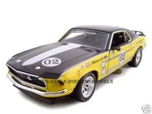1969 FORD MUSTANG RACER BOSS 302 #2 1:24 DIECAST YELLOW  