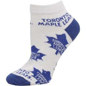   Maple Leafs Ladies White Allover Logo Ankle Socks: Sports & Outdoors
