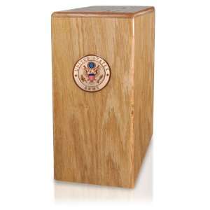  Military Oak Wood Book Shelf Urn