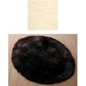  Long Wool Oval Sheepskin Rug 4x6   Ivory (Ivory) (2.5 H x 