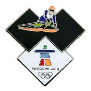   Winter Olympics Double Diamond Male Skiier Collectible Pin: Sports