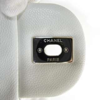 CHANEL Caviar MAXI Jumbo Flap Bag Purse White SHW CC  