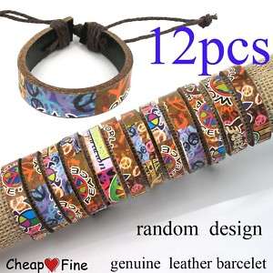 Wholesale lots 12pcs SEXY LOVE PEACE leather bracelet  