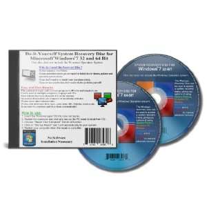 Recovery Boot Disc for Windows 7 System Set 32 and 64 BIT CD/DVD (Disk 