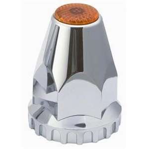 60 Chrome ABS Lug Nut Covers with Flanges and Amber Reflectors 33mm