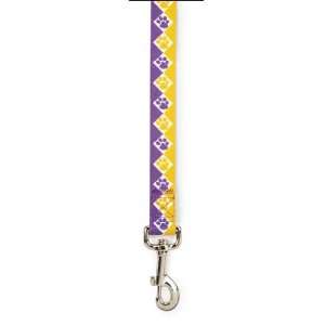   Nylon Collegiate Paws Dog Lead, 4 Feet, Purple/Yellow: Pet Supplies