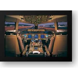  Airplane Boeing 777 200 Flight Deck   Ca 58x40 Framed Art 