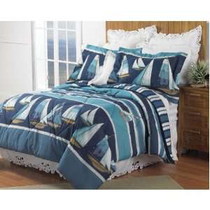   Sailboat Nautical Twin Comforter Set (3 Piece Bedding): Home & Kitchen