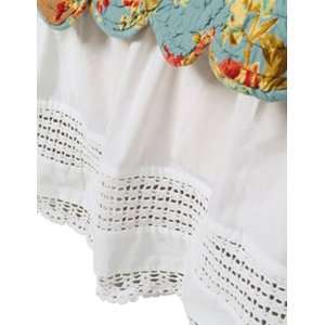 Pine Cone Hill Crocheted Bed Skirt Queen White Bed Skirt 15:  