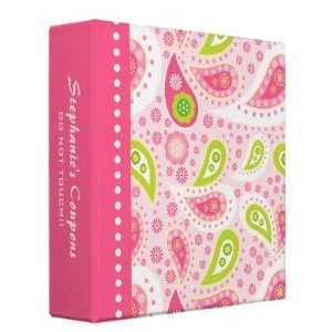    Trendy pink paisley personalized coupon binder