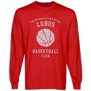  New Mexico Lobos Club Long Sleeve T Shirt   Red: Sports 