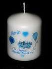 blue balloons personalised birthday candle 1st birthday 16th 21st 30th