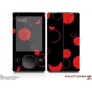Zune 80/120GB Skin Kit   Lots of Dots Red on Black plus Free Screen 