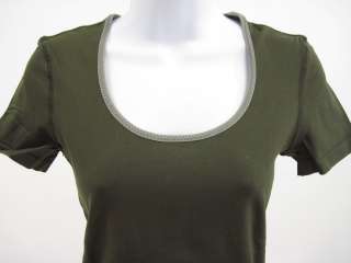 AUTH PRADA Green Short Sleeve Shirt Top Sz 34  