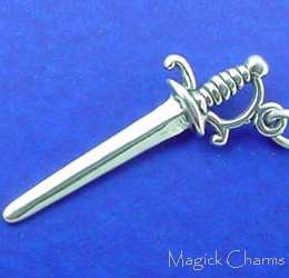 Sterling Silver PIRATE SWORD Dagger 3D Charm  