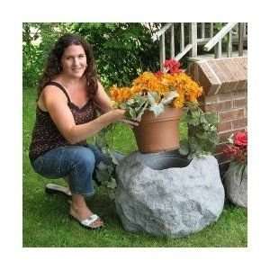  Virtual Rock Blossom Boulder 12 Light Gray Rock Planter 