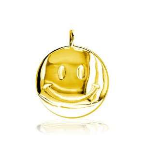 Large Size Happy (Smiley) Face Jewelry Charm in 18K yellow 
