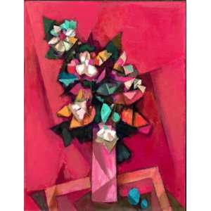  Still Life Floral of Red Flowers in a Vase This Is a 