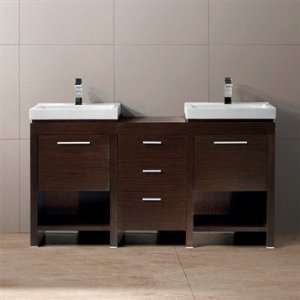  Vigo 59 inch Adonia Double Bathroom Vanity   Wenge: Home 