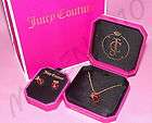 JUICY COUTURE RED HEART WITH BANNER NECKLACE AND EARRIN