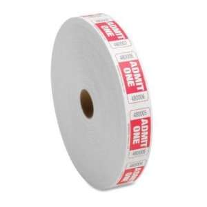  Tickets, Admit One, 2000 Tickets Per Roll, Red   Single Roll; Admit 