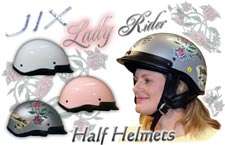 ROSE DOT LADIES WOMENS MOTORCYCLE HALF HELMET BEANIE L  