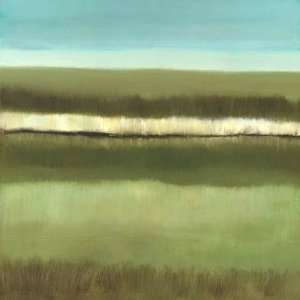Caroline Gold 36W by 36H  Still Waters CANVAS Edge #3 3/4 image 