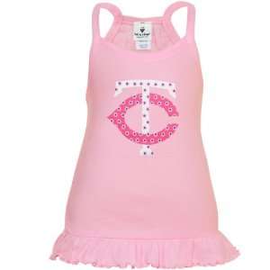  Twins Toddler Girls Pink Ruffle Logo Tunic Tank Top: Sports & Outdoors