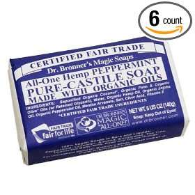 Bar Soap Organic Peppermint, 5 oz (140 g) Bar (6 Pack)  