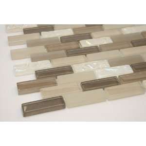  1/2 x 2 Brick Pattern Glass Tile; Color: Brown, Biege 