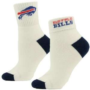    Buffalo Bills Ladies White Navy Blue Roll Socks