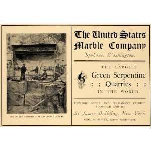  1902 Ad United States Marble Green Serpentine Quarries 