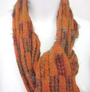 PALDARINI Orange Knit Wool Neck Scarf  