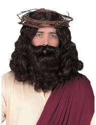 Brown Wig Jesus Wig With Beard Christianity Easter Christmas Theatre 