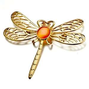  Yellow Dragonfly Swarovski Crystal Animal Brooch Pin 