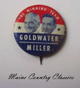 It reads “The Winning Team, Goldwater, Miller.” The edge of the 