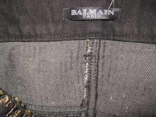 4135 BALMAIN Jeans Runway Pants Sequined Paris 36 XS S #000851  