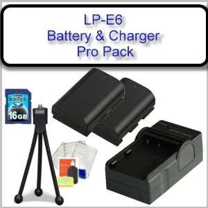  Canon LPE6 (2200 mAh) Battery Pack & Charger Kit Includes 