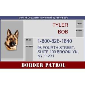  BORDER PATROL Badge   1 Dogs Custom ID Badge   Design#4 