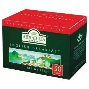Ahmad Tea English Breakfast Tea   Box of 50 Tagless Tea Bags:  