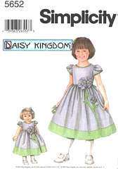 5652 Daisy Kingdom Dress 4 Girl & 18” Doll 3 6  