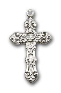 Old Style Vintage 925 Silver 1 Cross Pendant Necklace  