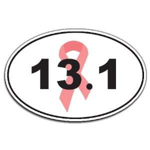 Breast Cancer Awareness 13.1 Half Marathon Pink Ribbon Car Magnet