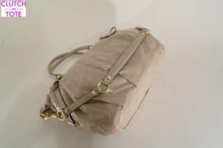Coach 15915 Madison Large Beige Patent Leather Sophia Satchel Handbag 