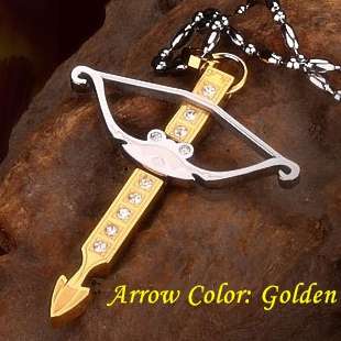 Lord of the Rings Bow and Arrow Pendant Necklace  