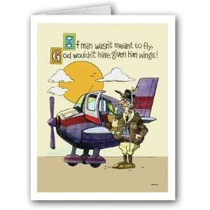  Funny Pilot Airplane Note Card   10 Boxed Cards 