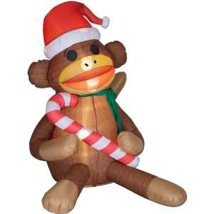   Sock Monkey 5 1/2 Ft. Christmas Airblown Inflatable 