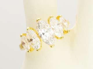 18K Yellow Gold Filled Marquise CZ Ring SZ 6  