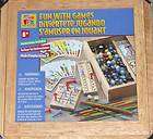 Classic Game Set Marbles Pick Up Sticks Wood Box